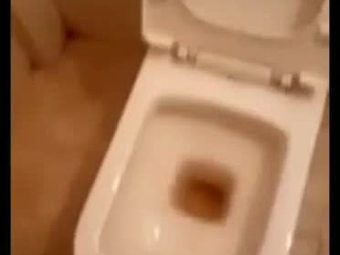 Indian man cum in office toilet